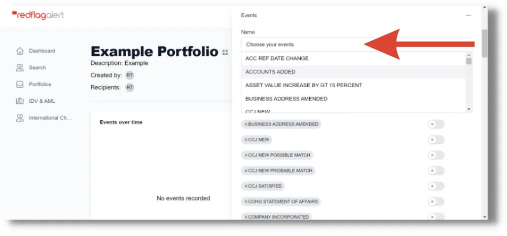 red-flag-alert-how-to-customise-a-portfolio-chosing-events-page